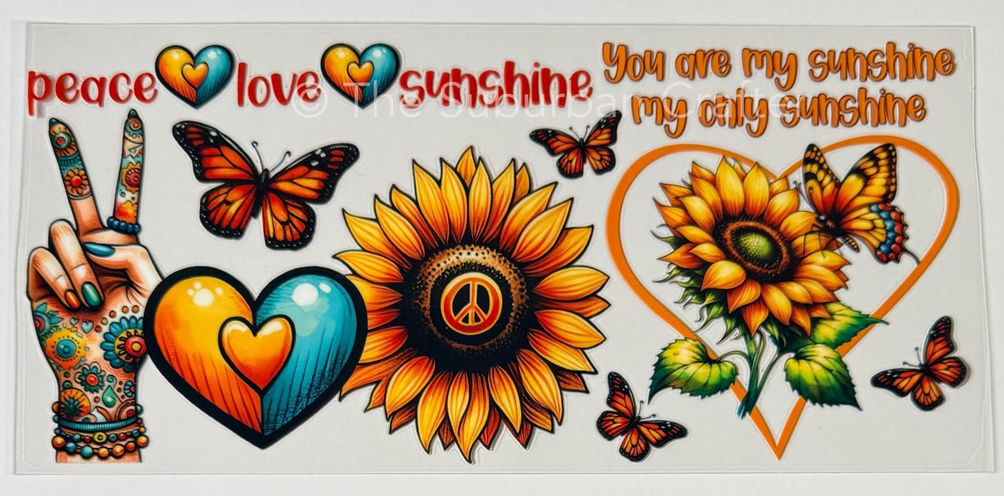 UV DTF Peace love sunshine