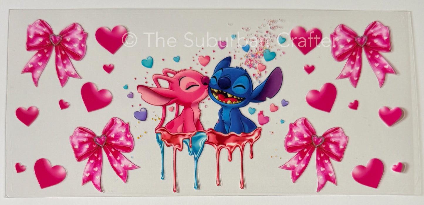 UV DTF Pink bows and aliens