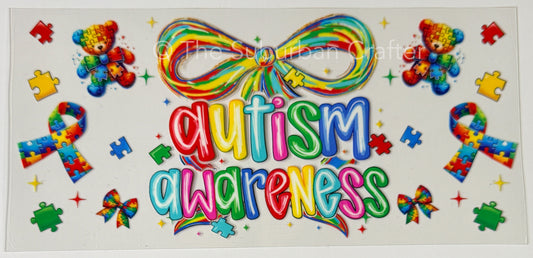 UV DTF Autism awareness bears