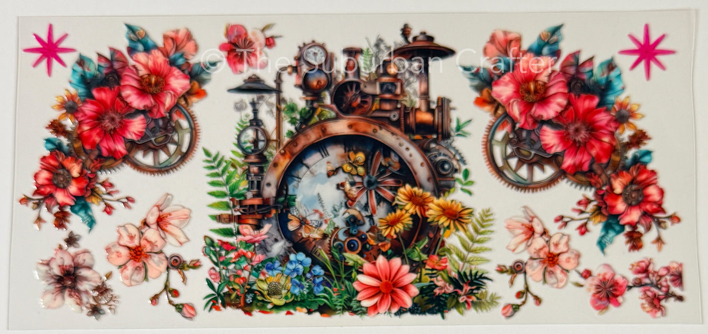 UV DTF Steampunk floral