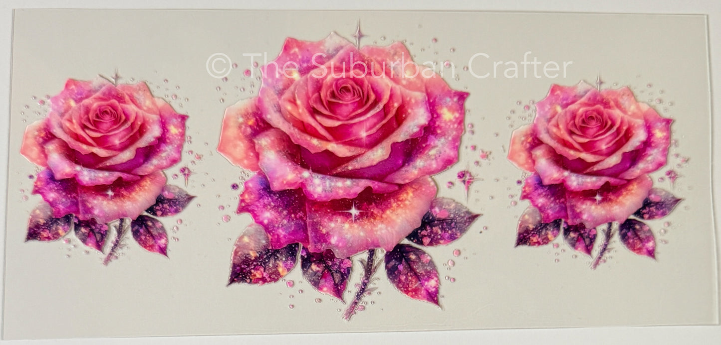 UV DTF Roses pink