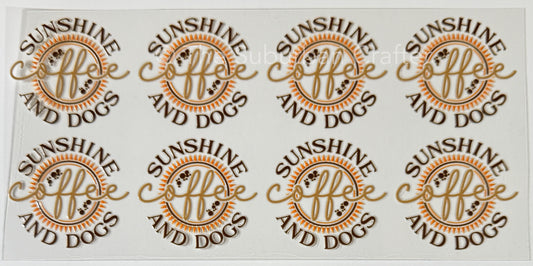 UV DTF Sunshine coffee and dogs