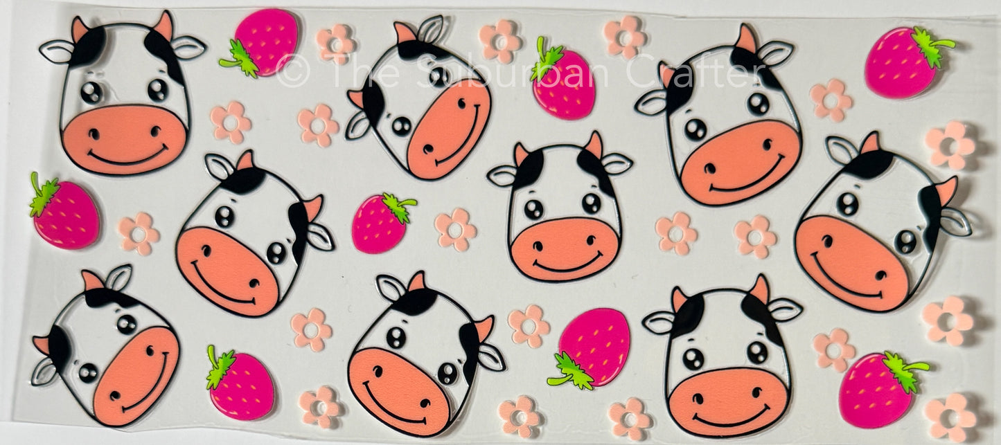 UV DTF Cows and strawberries