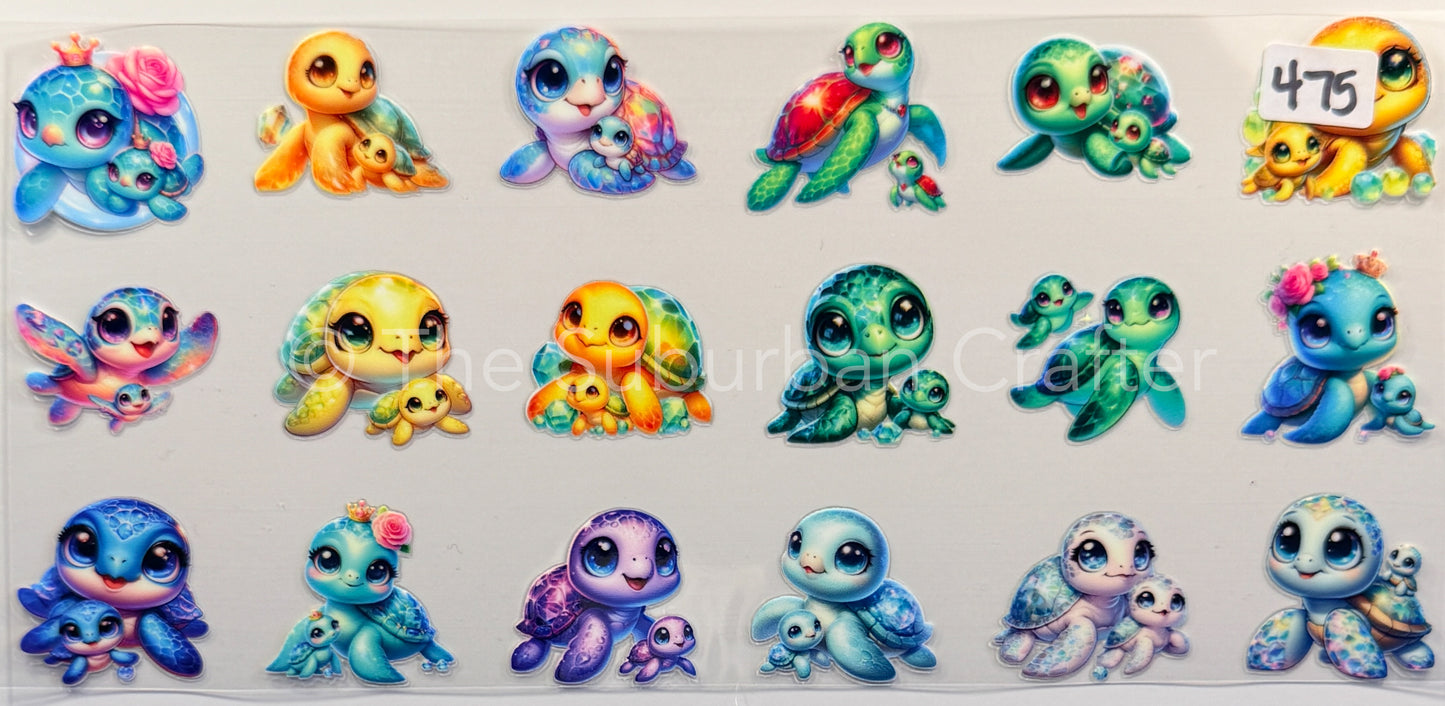 UV DTF Baby turtles