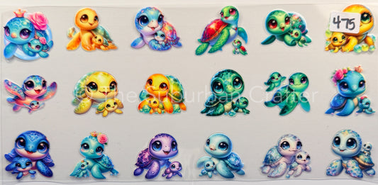 UV DTF Baby turtles
