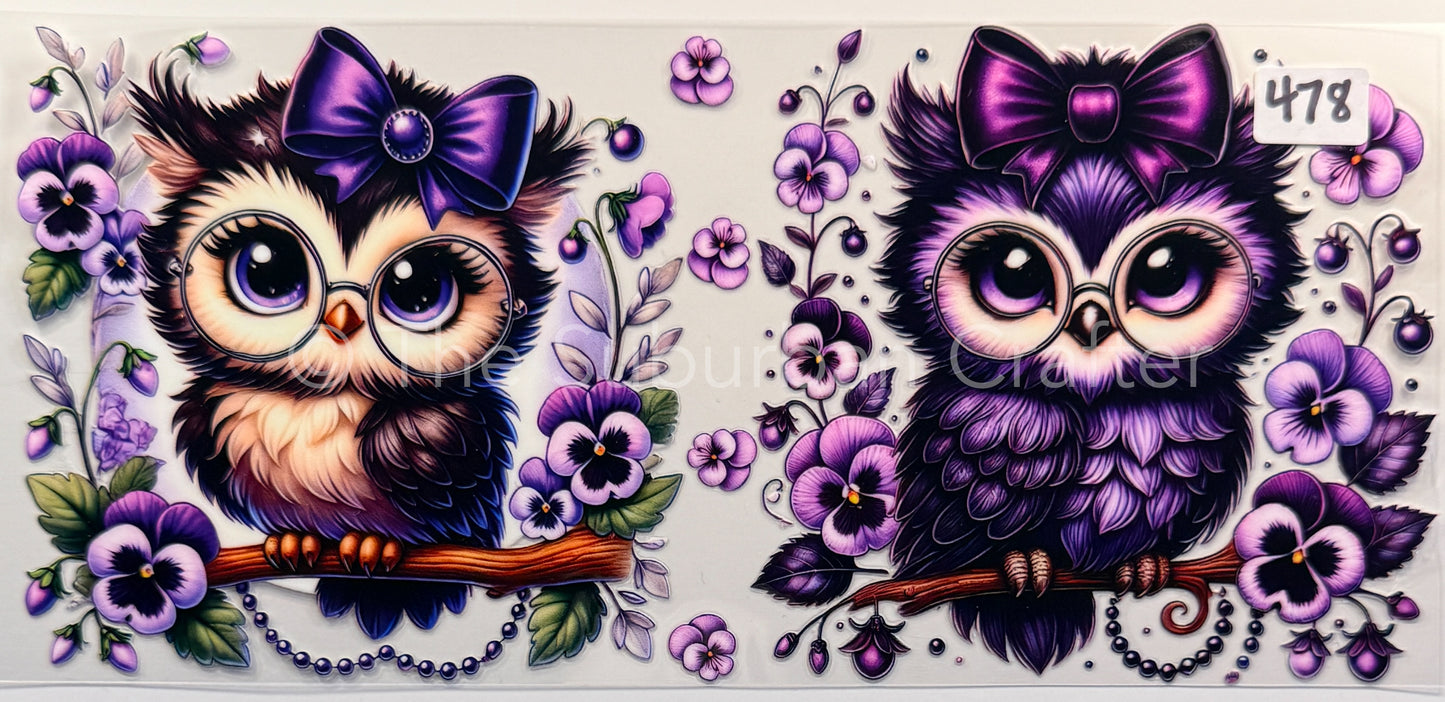 UV DTF Owl in glasses