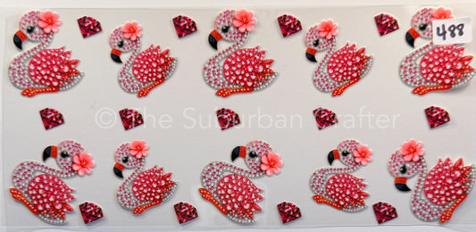 UV DTF Jeweled flamingos