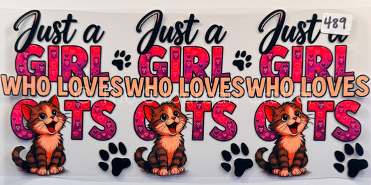 UV DTF Girl who loves cats
