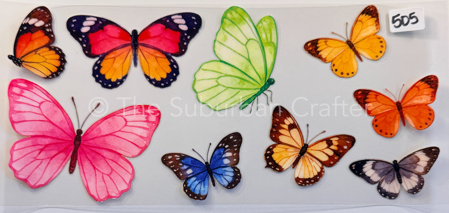 UV DTF Multicolored butterflies