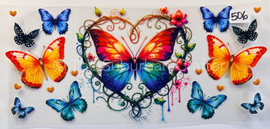 UV DTF Heart and butterflies