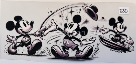 UV DTF Black and white mouse