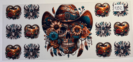 UV DTF Country skull and hat