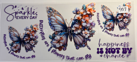 UV DTF Butterflies are flowers