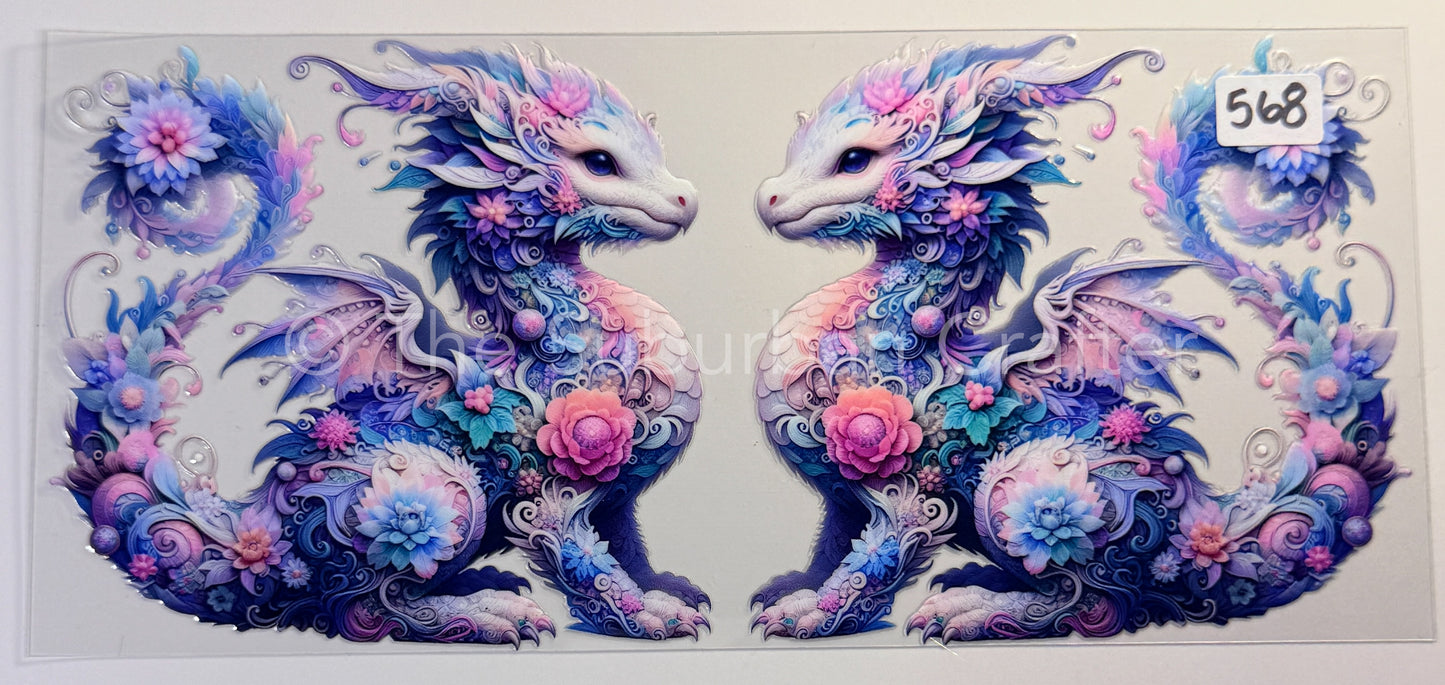 UV DTF Pastel dragons