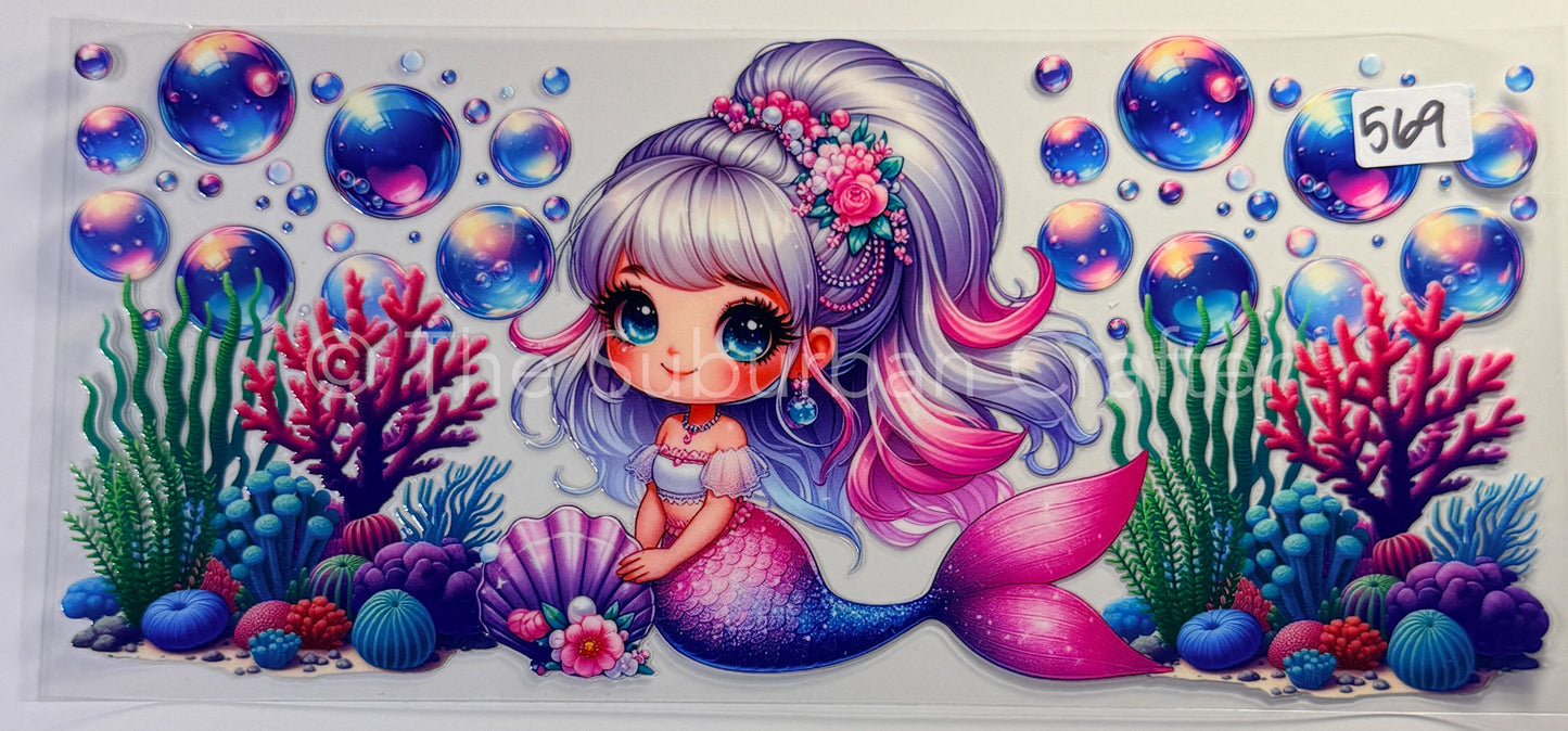 UV DTF Mermaid bubbles