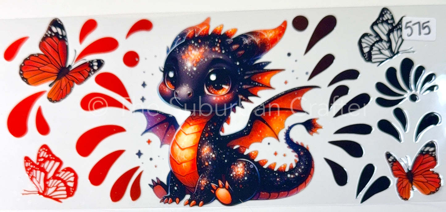 UV DTF Cute orange dragon