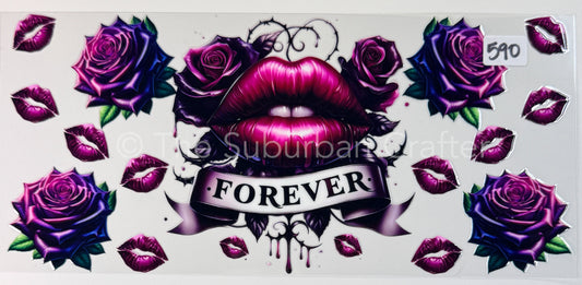 UV DTF Forever lips and roses