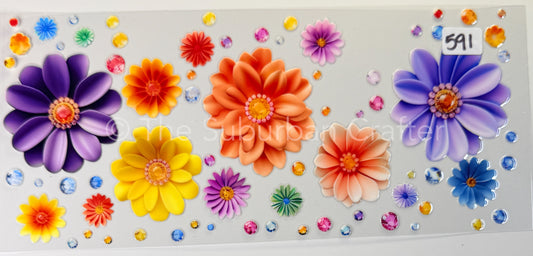 UV DTF Gems and flowers