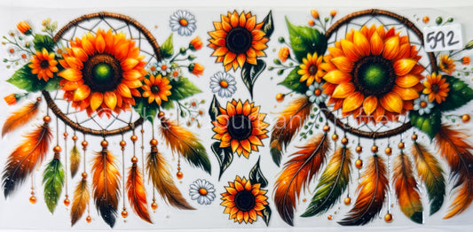 UV DTF Sunflowers and dreamcatchers