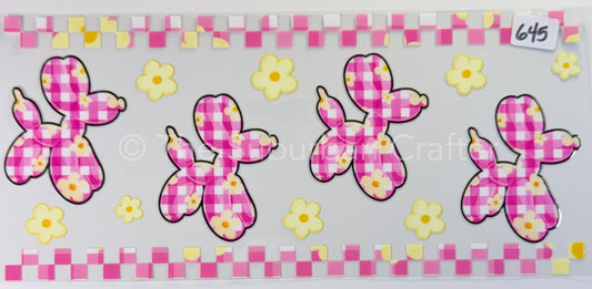 UV DTF Balloon dogs pink