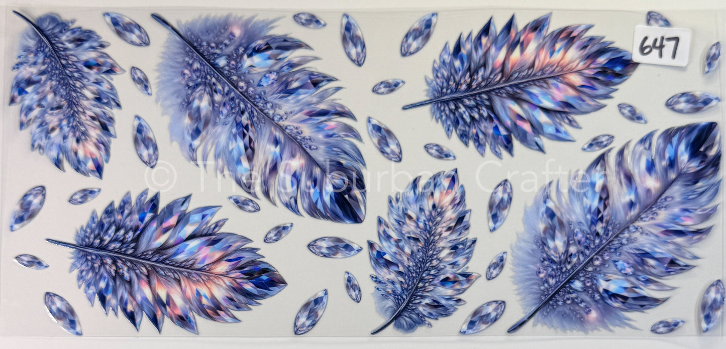 UV DTF Blingy feathers