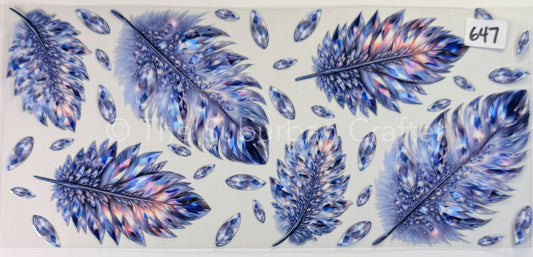 UV DTF Blingy feathers