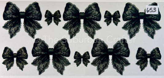 UV DTF Bows black lace