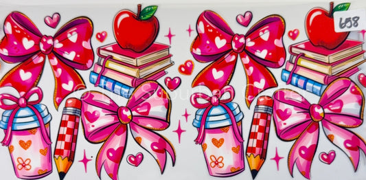 UV DTF Books bows and school