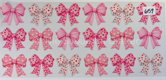 UV DTF Knit bows in pink