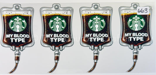 UV DTF Blood type coffee
