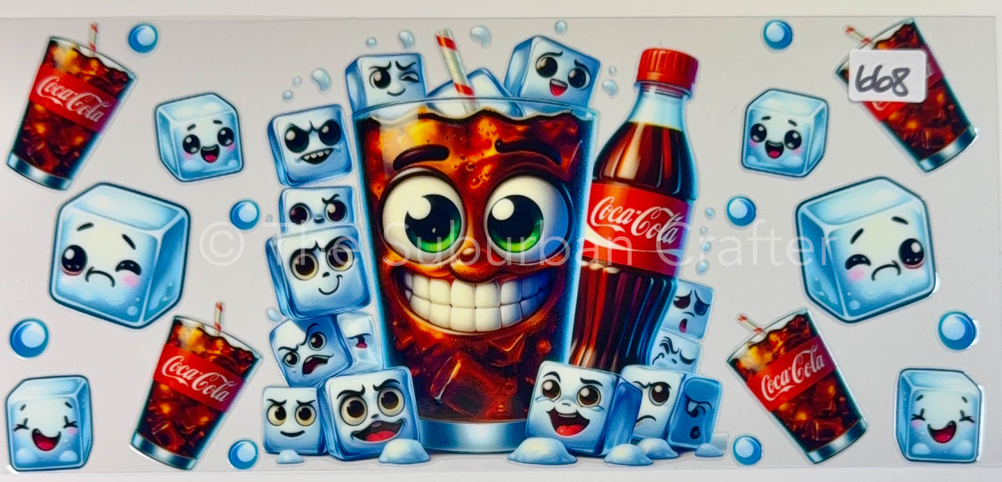 UV DTF Ice cubes in coke