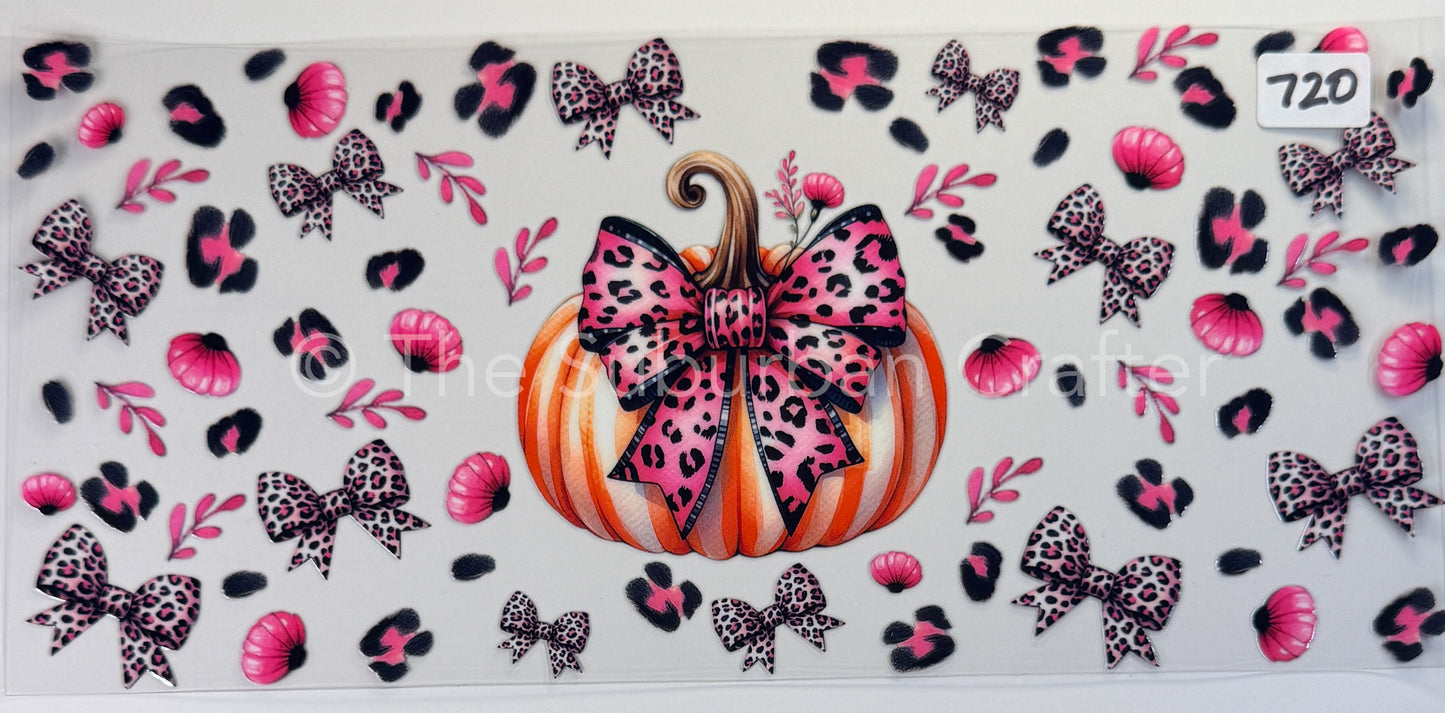 UV DTF Leopard bows and pumpkin